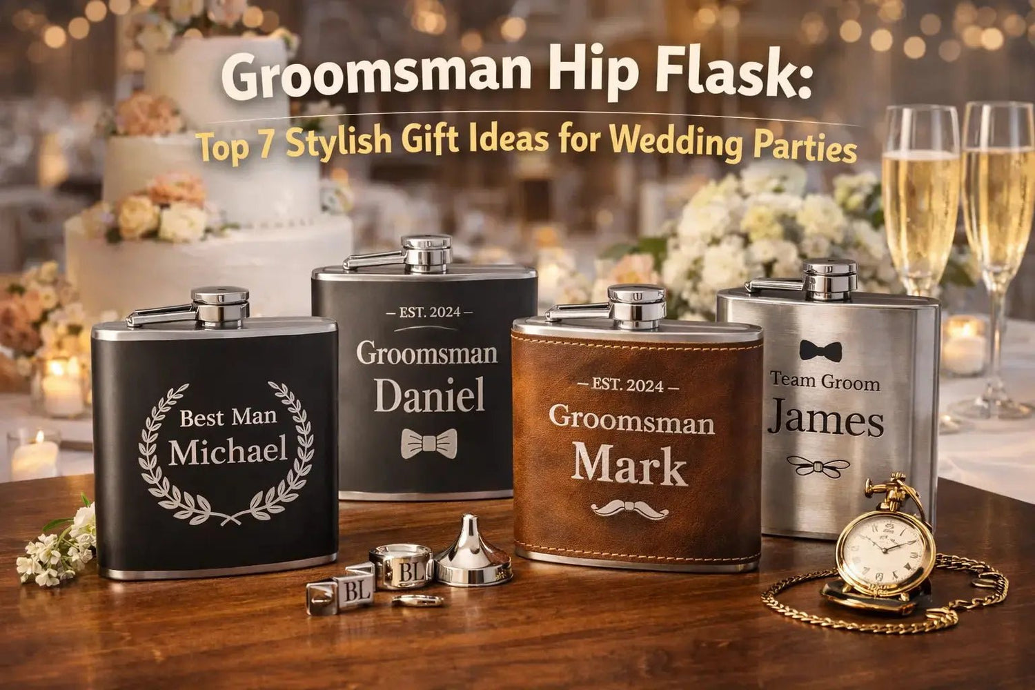 Groomsman Hip Flask: Top 7 Stylish Gift Ideas for Wedding Parties - Pixel Burn Custom Laser Creations