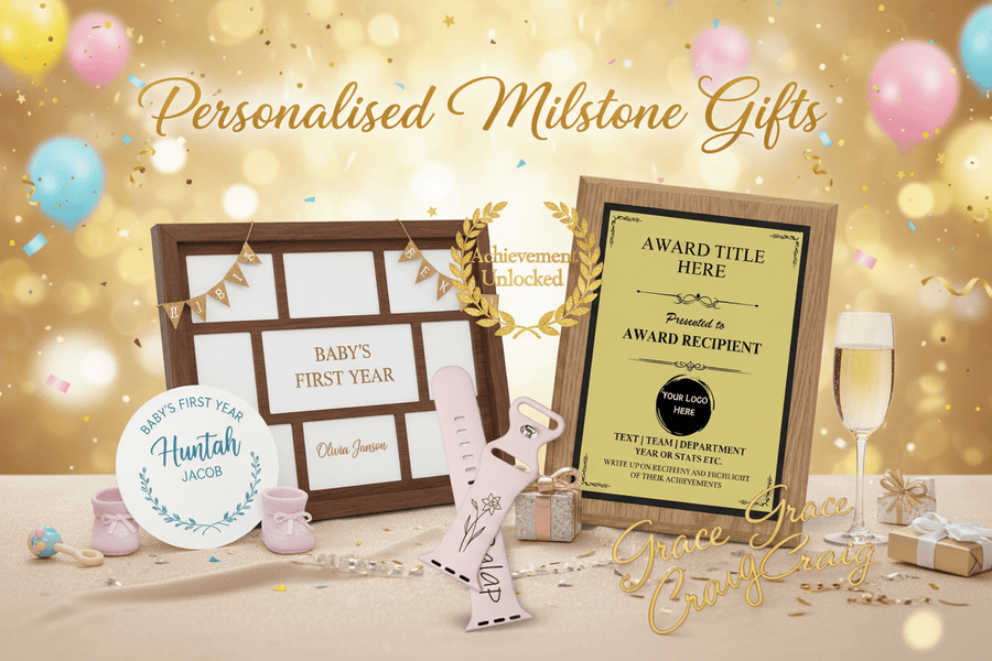 Personalised Milestone Gifts - Pixel Burn Custom Laser Creations