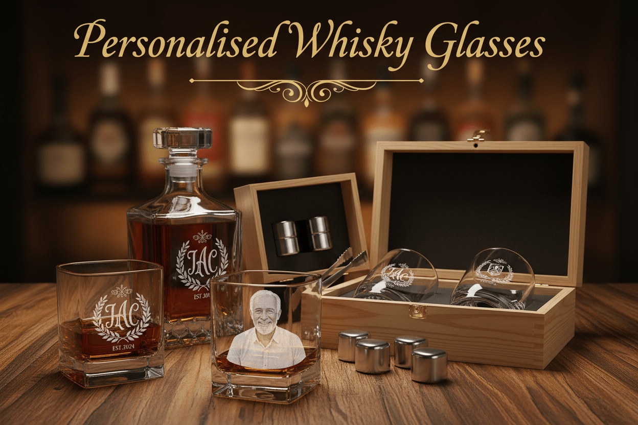 Personalised Whisky Glasses - Pixel Burn Custom Laser Creations