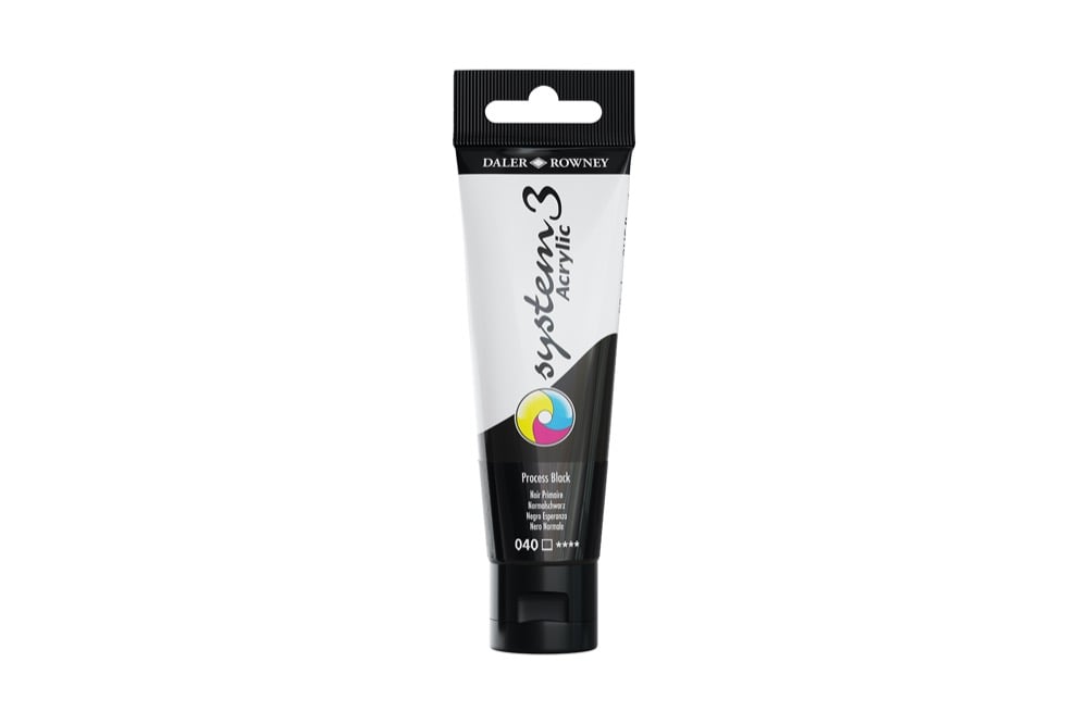 Daler Rowney System 3 Acrylic Paint – Black (59ml) - Pixel Burn Custom Laser Creations