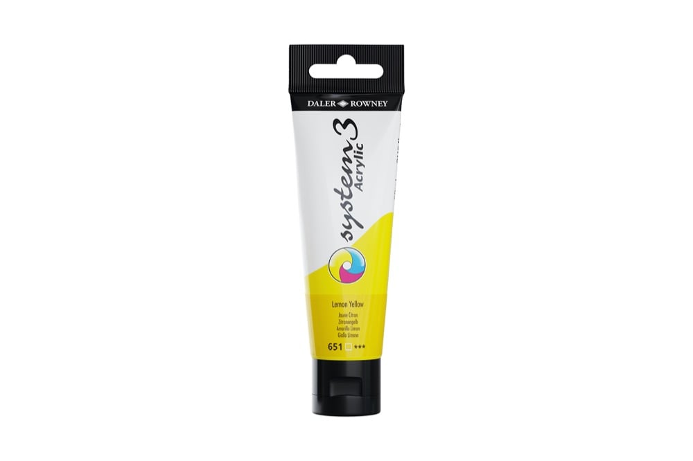 Daler Rowney System 3 Acrylic Paint – Yellow (59ml) - Pixel Burn Custom Laser Creations