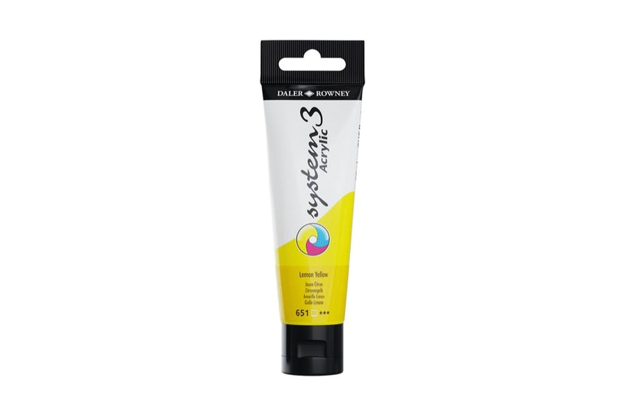 Daler Rowney System 3 Acrylic Paint – Yellow (59ml) - Pixel Burn Custom Laser Creations