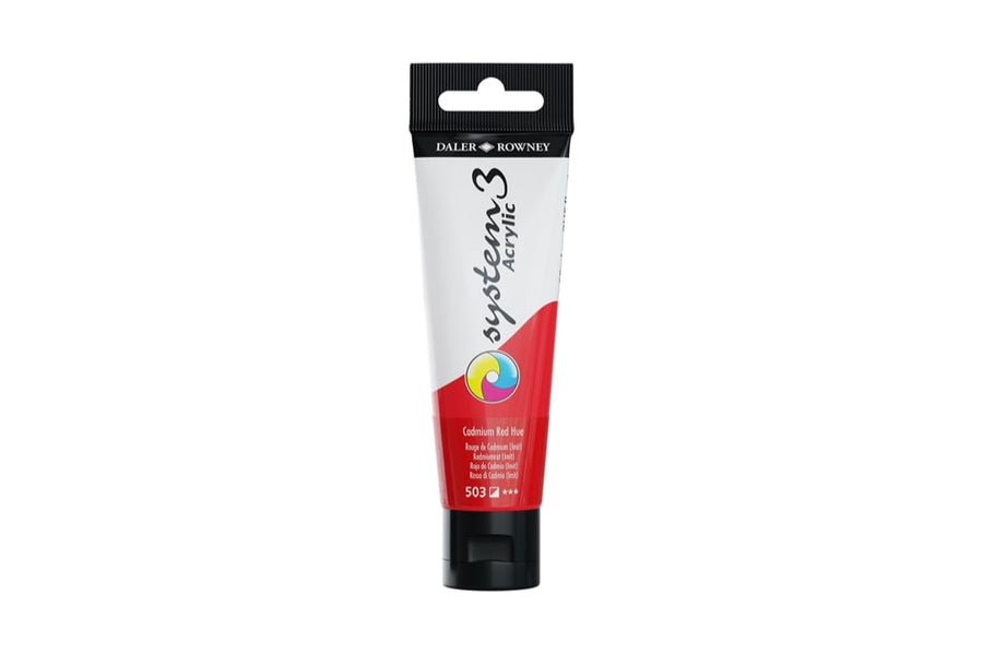 Daler Rowney System 3 Acrylic Paint – Bright Red (59ml) - Pixel Burn Custom Laser Creations