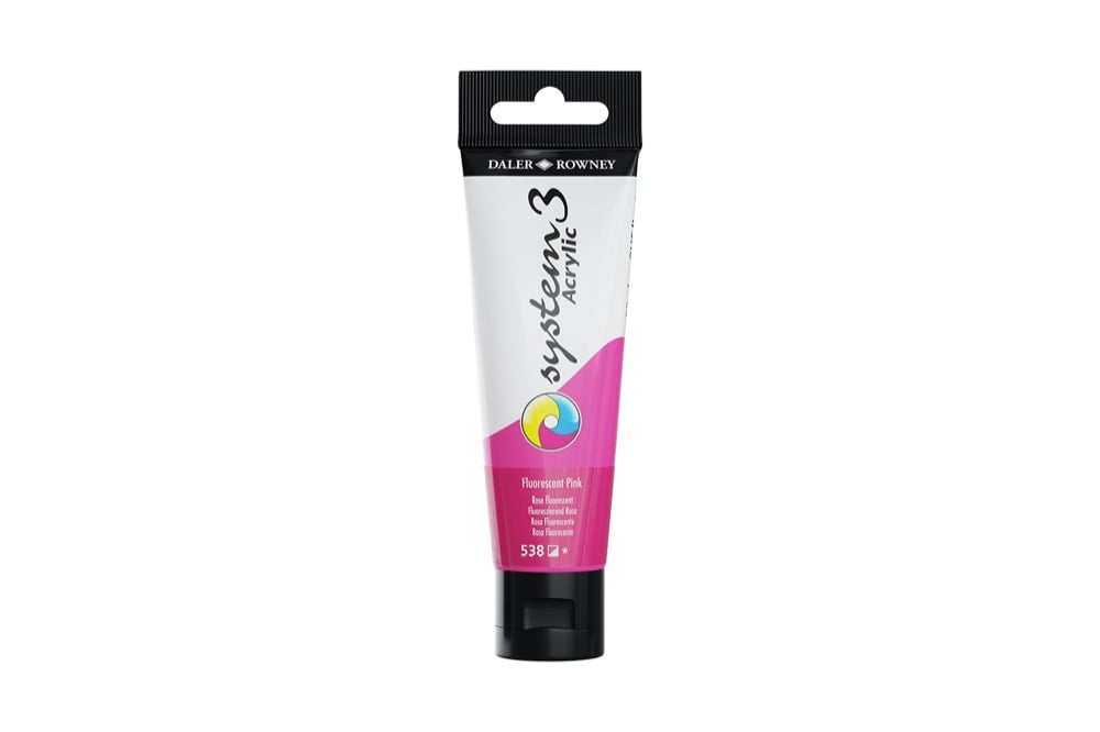 Daler Rowney System 3 Acrylic Paint – Bright Pink (59ml) - Pixel Burn Custom Laser Creations