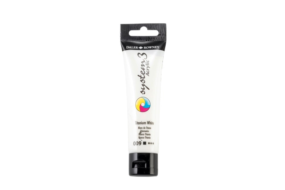 Daler Rowney System 3 Acrylic Paint – White (59ml) - Pixel Burn Custom Laser Creations
