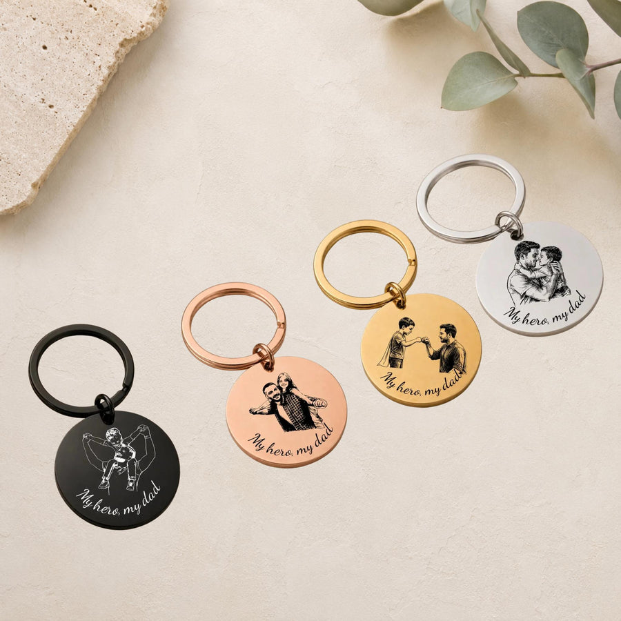 Personalised Photo Engraved Keyring