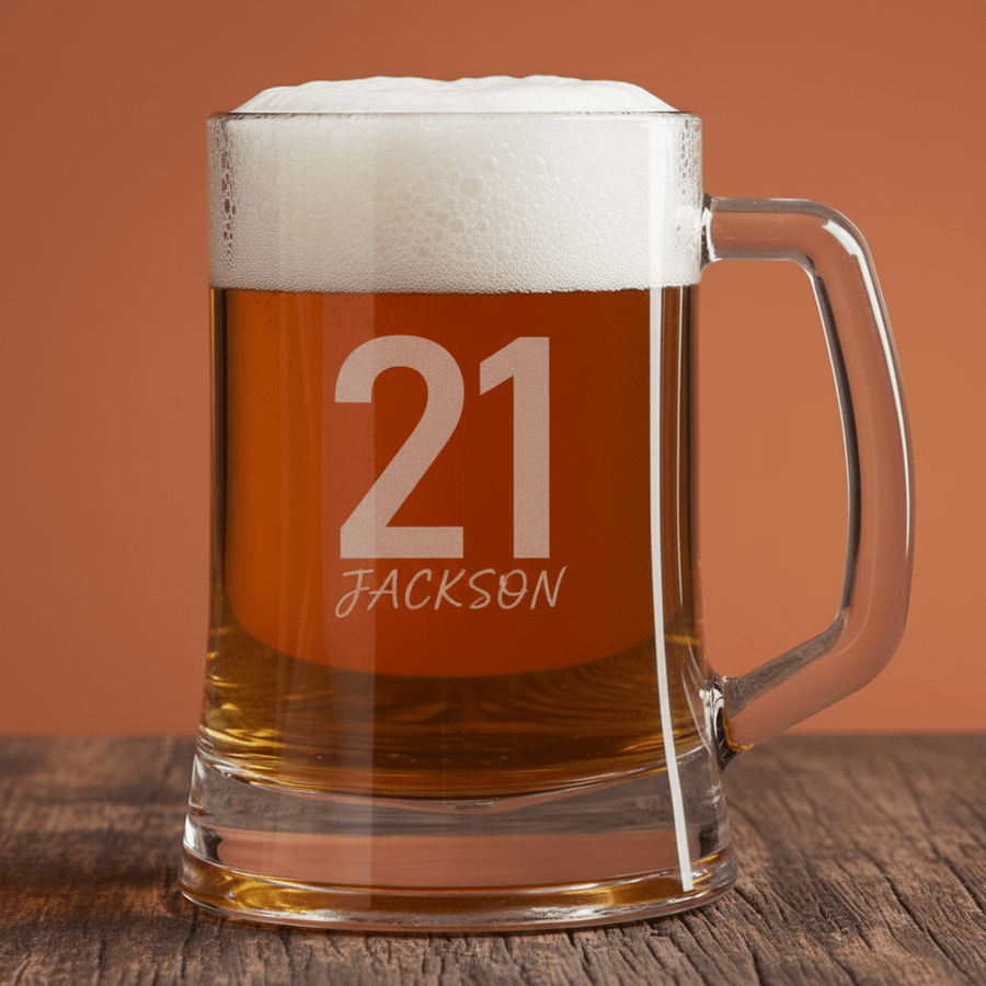 Personalised Beer Mug - Pixel Burn Custom Laser Creations