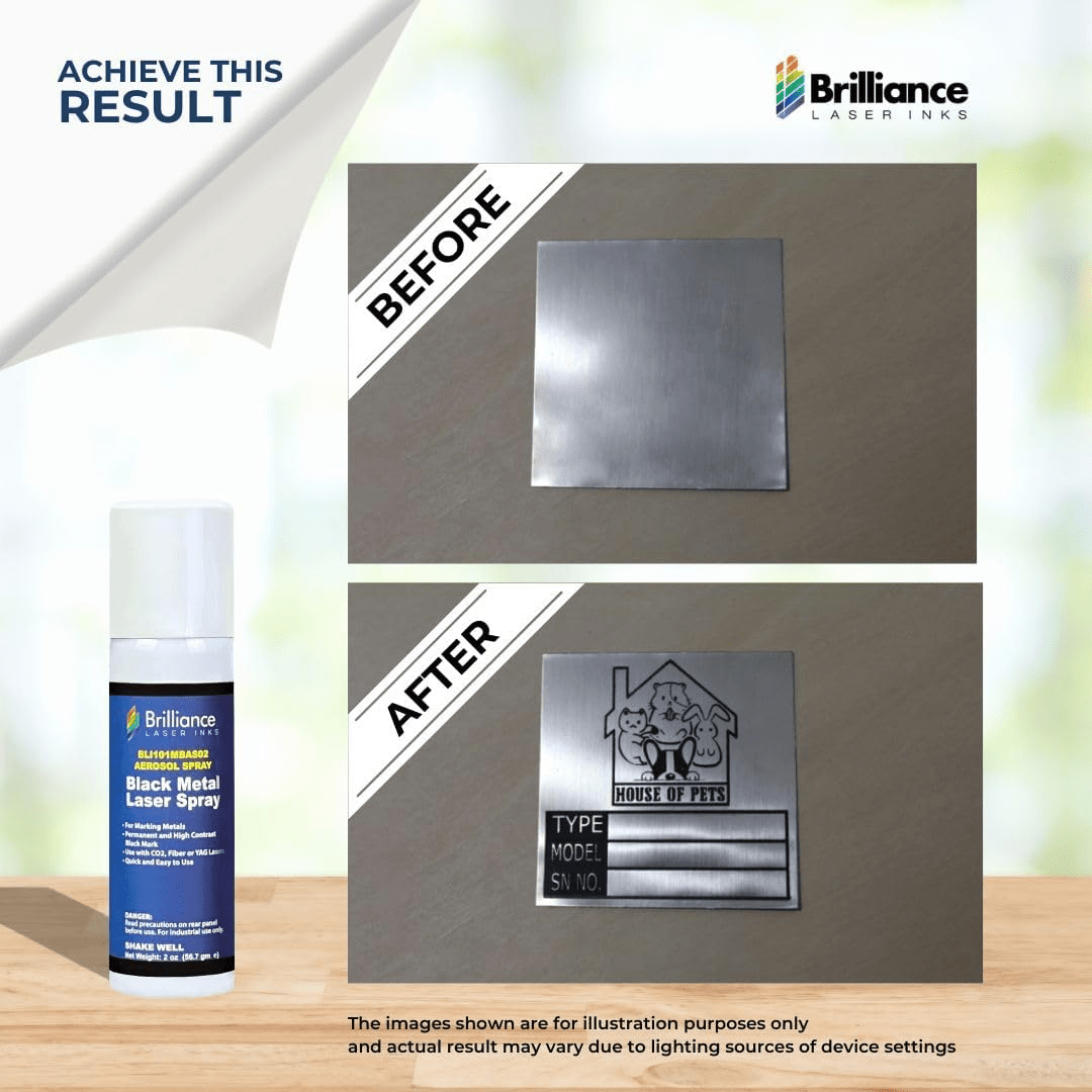 Brilliance Black Metal Laser Spray 2 oz (Aerosol) - Pixel Burn Custom Laser Creations