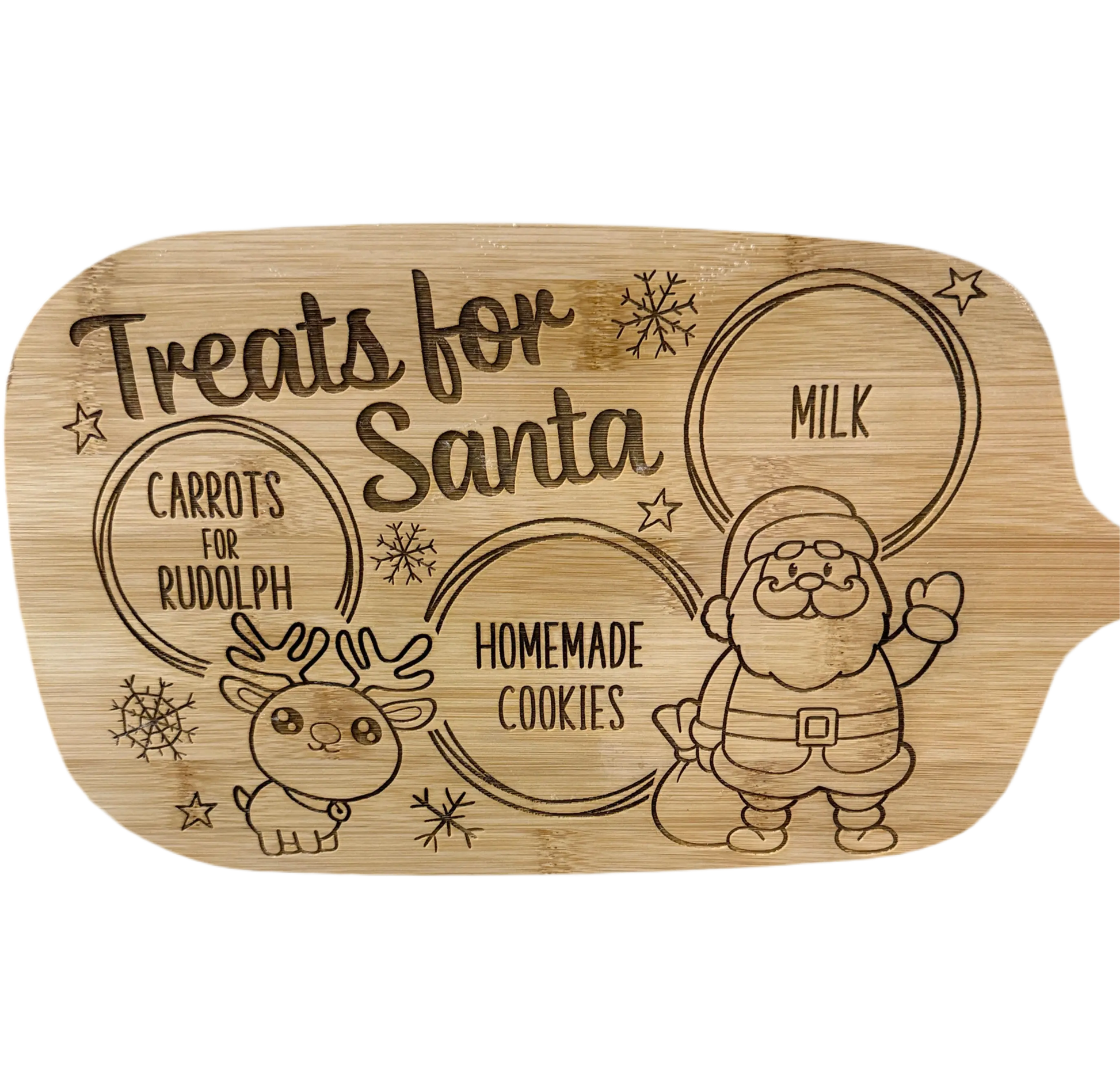 Personalised Treats For Santa Bamboo Christmas Board Pixel Burn Custom Laser Creations