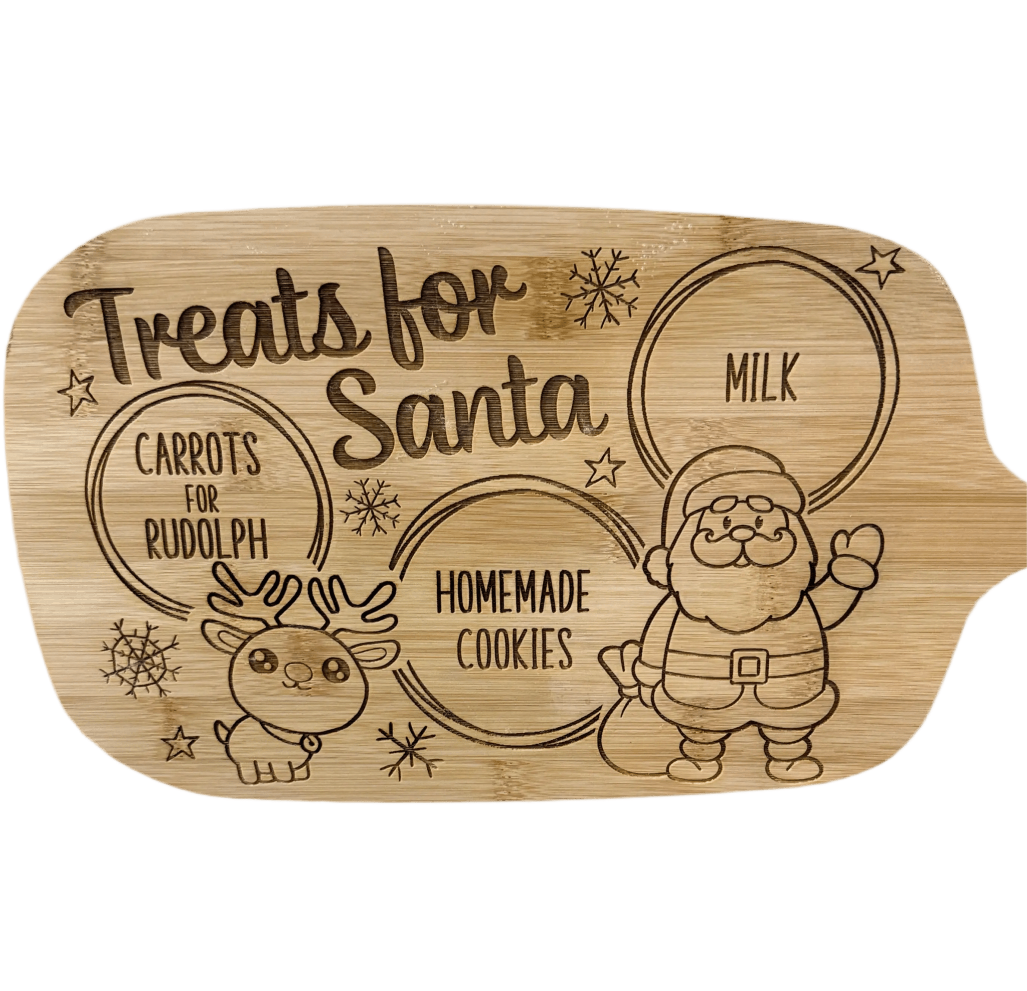 Personalised Treats For Santa Bamboo Christmas Board - Pixel Burn Custom Laser Creations