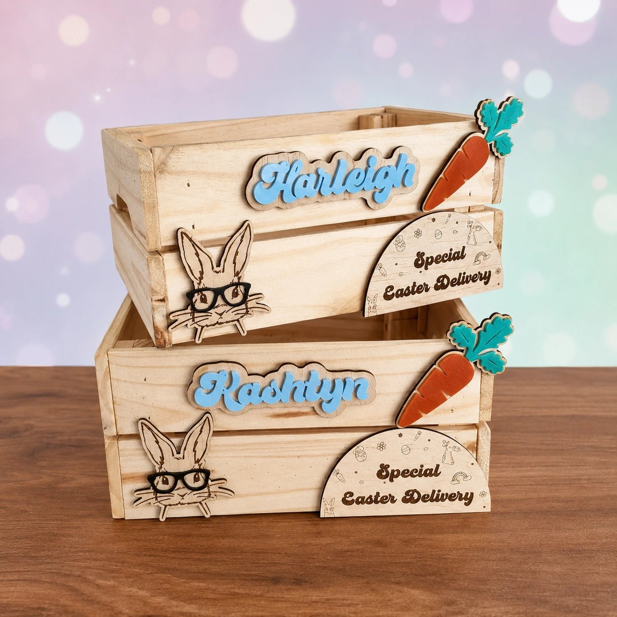 3D Personalised Easter Crate - Pixel Burn Custom Laser Creations