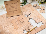 Personalised Wooden Wedding Guest Book Puzzle - Pixel Burn Custom Laser Creations