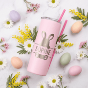 Personalised Easter Tumbler - Custom Name Bunny Cup - Pixel Burn Custom Laser Creations