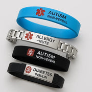 Non-Removable Medical Alert Bracelet Sensory Safe Pixel Burn Laser Creations