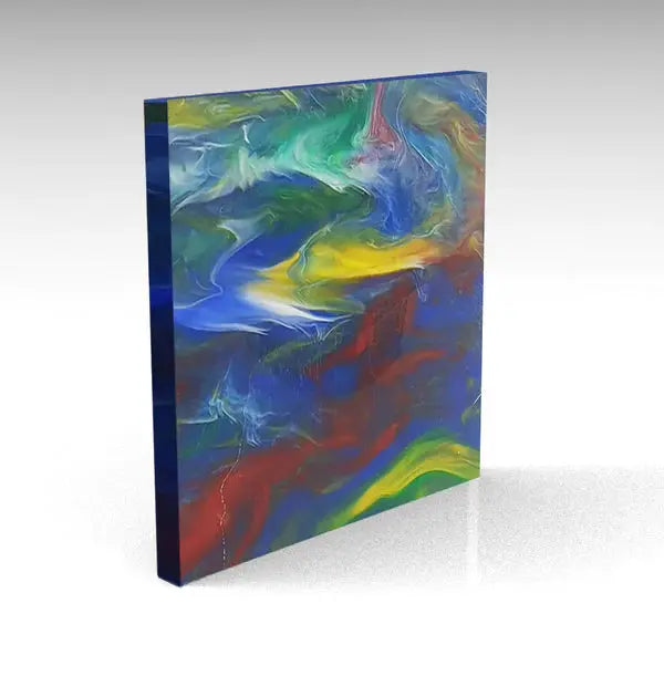 Blue Artist Acrylic Pixel Burn Laser Blanks