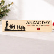 Personalised ANZAC Day Lest We Forget Wooden Remembrance Plaque - Pixel Burn Custom Laser Creations