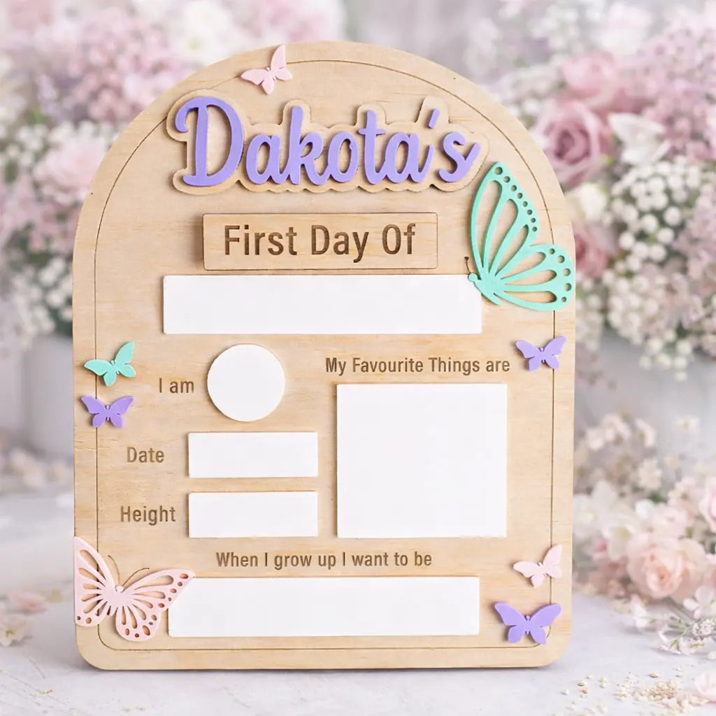 Personalised First Day of School Sign - Pixel Burn Custom Laser Creations