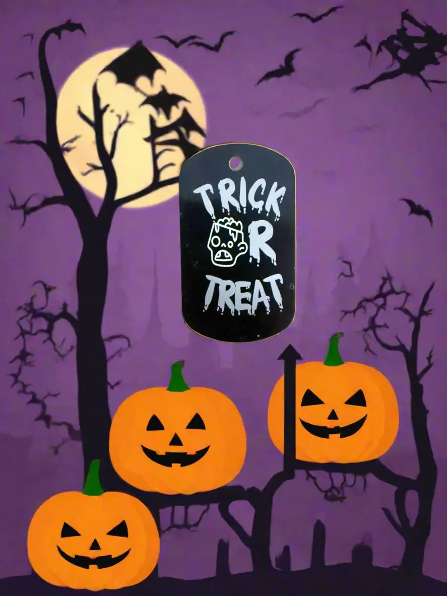Personalised Halloween Acrylic Ornament – Trick or Treat - Pixel Burn Custom Laser Creations