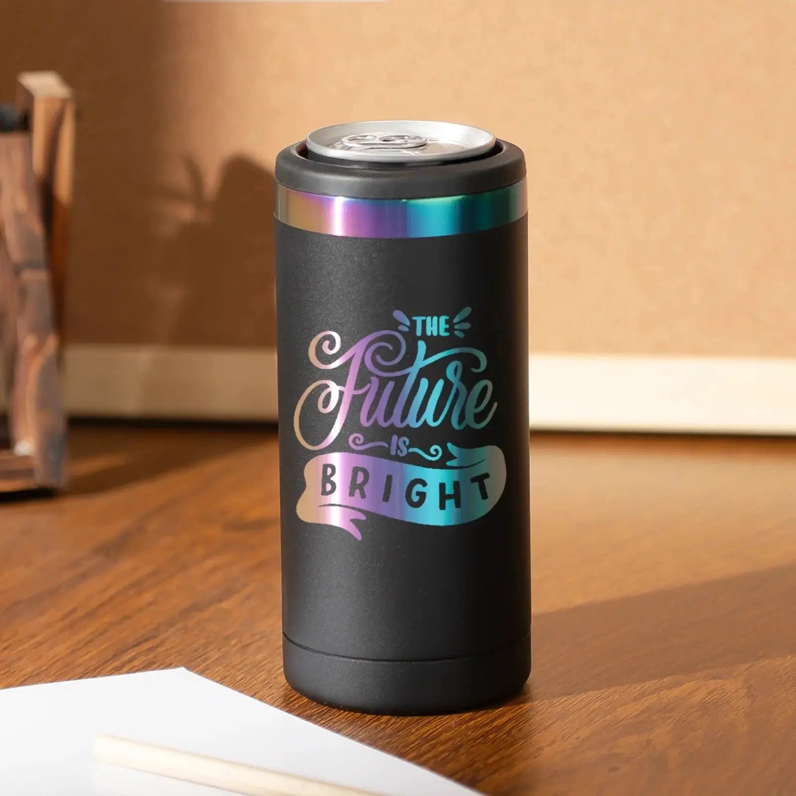 Chromalux™ Colour Engraved Can Cooler Pixel Burn Custom Laser Creations