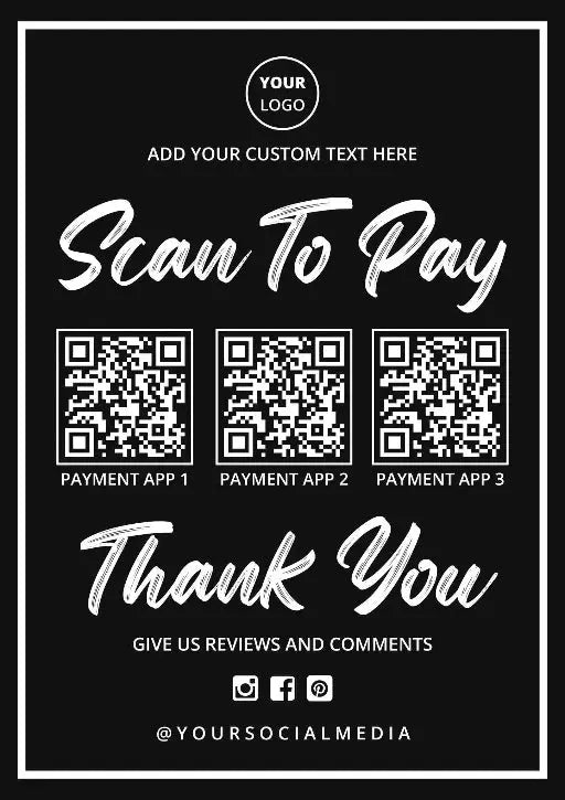 Custom Scan to Pay QR Display Sign - Pixel Burn Custom Laser Creations