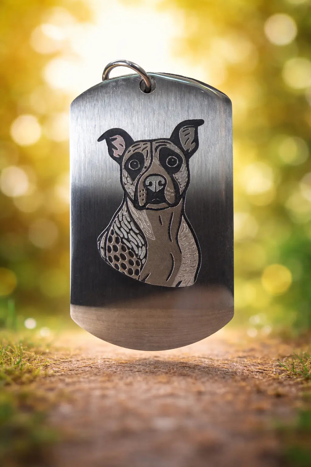 Colour Engraved Stainless Steel Pet Tag Pixel Burn Custom Laser Creations