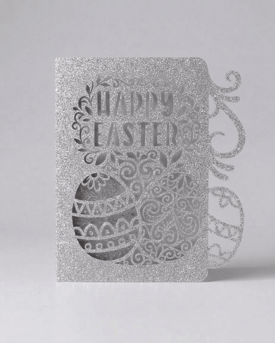 Personalised Happy Easter Laser Cut Paper Card - Pixel Burn Custom Laser Creations