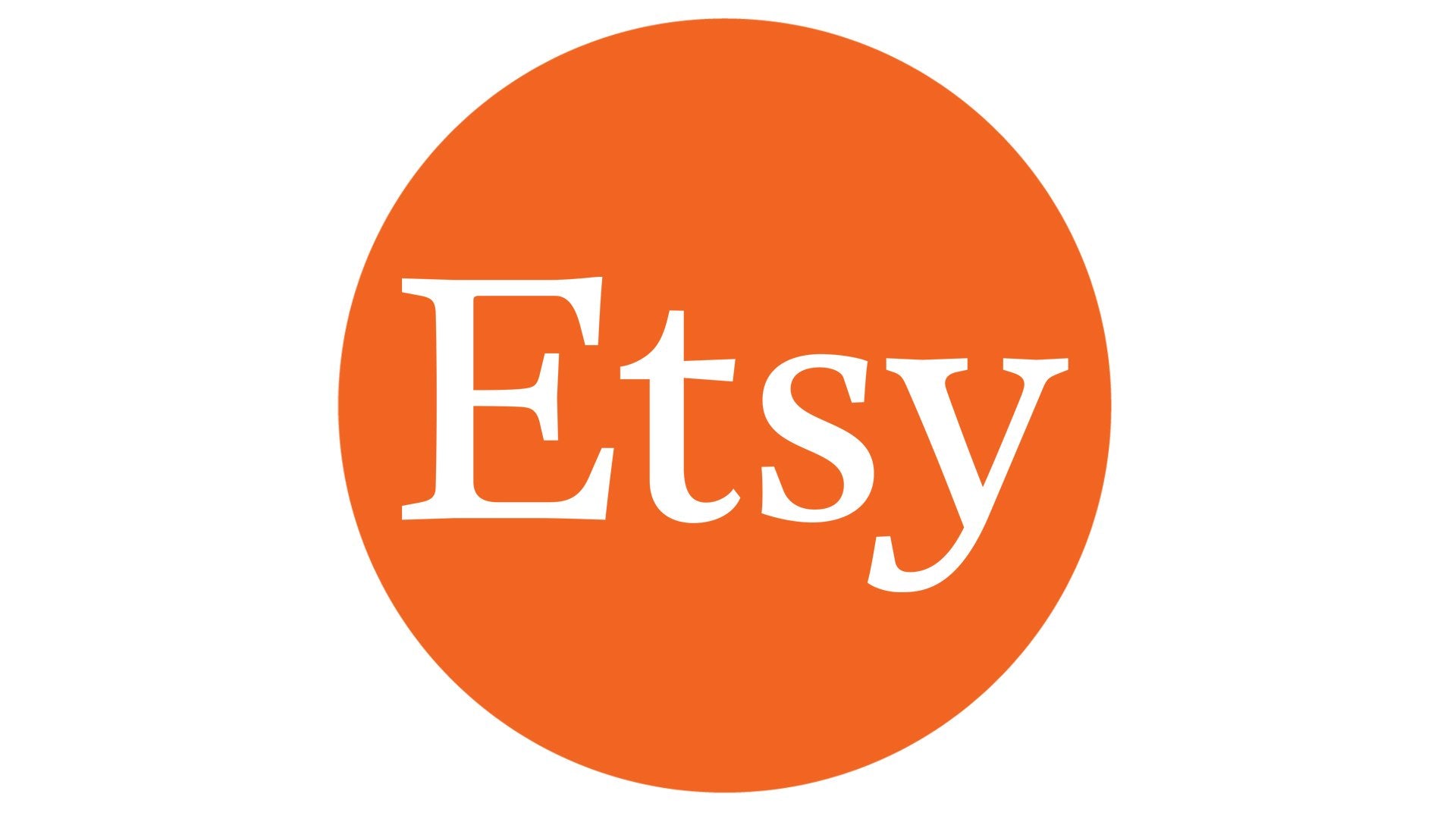 Etsy logo with 'Etsy' text inside an orange circle on a white background
