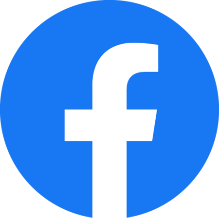 Facebook logo with a blue circle and white 'f' on a white background