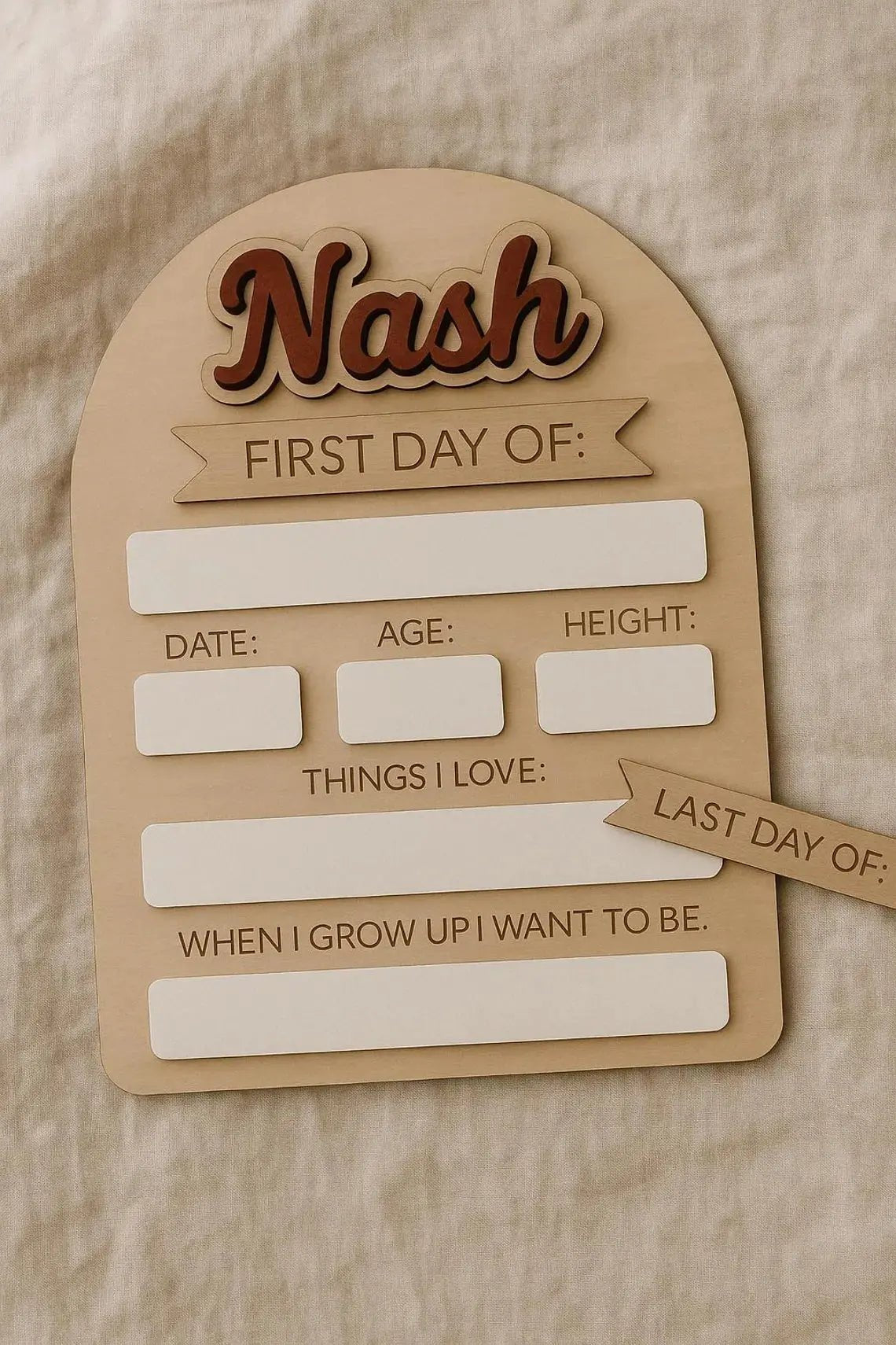 Personalised First Day of School Board - Pixel Burn Custom Laser Creations