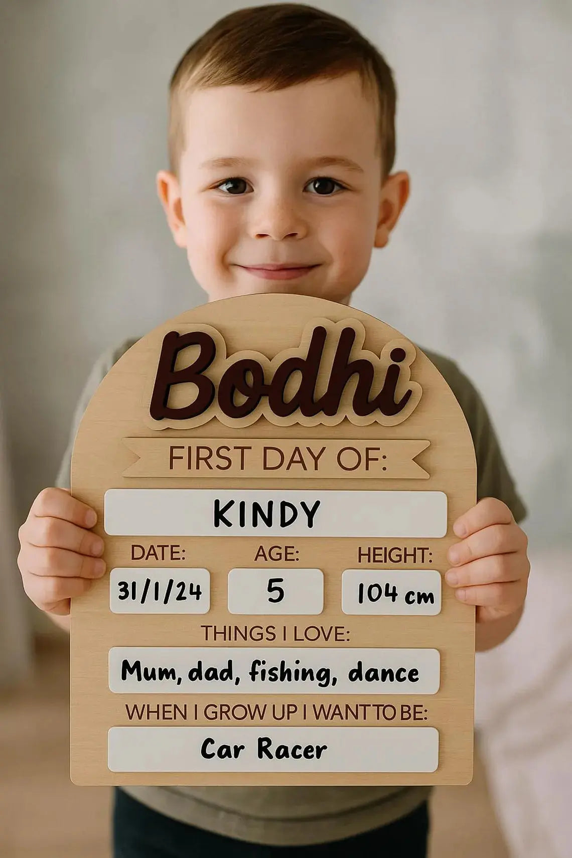 Personalised First Day of School Board Pixel Burn Custom Laser Creations