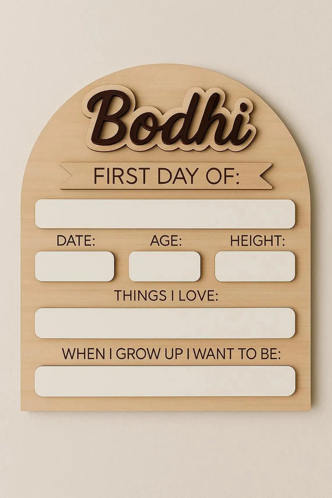 Personalised First Day of School Board - Pixel Burn Custom Laser Creations