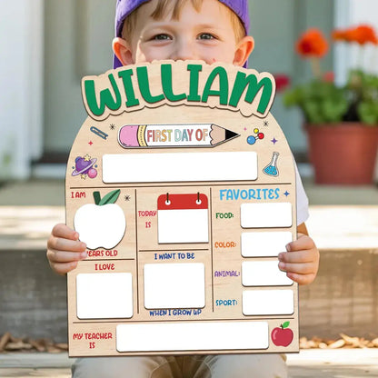 Personalised First Day of School Board Pixel Burn Custom Laser Creations