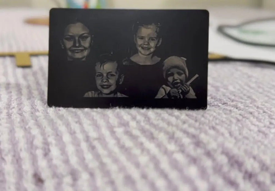Custom Photo engraved Metal Card - Pixel Burn Custom Laser Creations