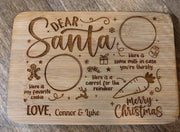 Engraved “Dear Santa” Bamboo Treat Board - Pixel Burn Custom Laser Creations