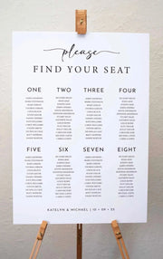 Custom Wedding Seating Chart Sign Elegant Modern Design - Pixel Burn Custom Laser Creations
