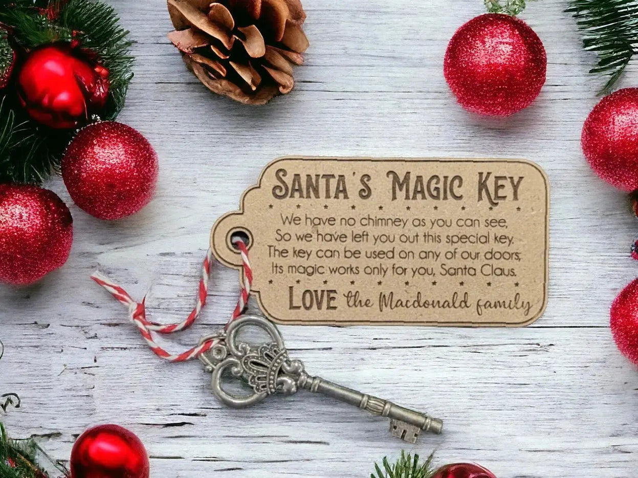 Personalised Santa’s Magic Key Children's Gift Pixel Burn Laser Creations