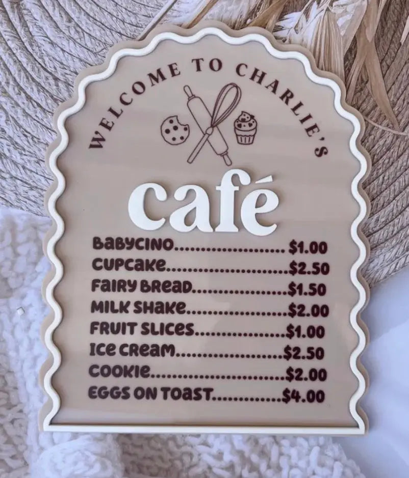 Personalised Kids’ Café Menu Sign Pixel Burn Laser Creations