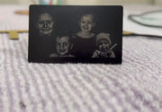 Personalised Photo Engraved Metal Wallet Card Pixel Burn Laser Creations