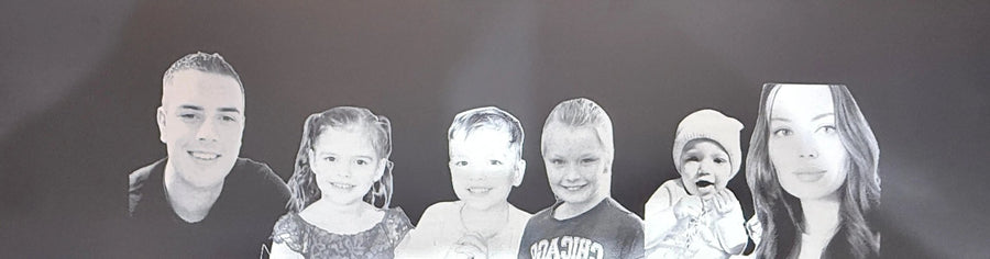 Personalised Laser Engraved Family Photo - Pixel Burn Custom Laser Creations