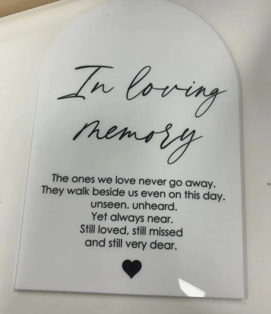 In Loving Memory Wedding Sign Personalised Gift - Pixel Burn Custom Laser Creations