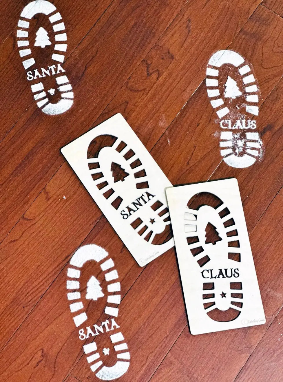 Santa’s Sneaky Footprints Stencil Set Pixel Burn Laser Creations