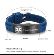 Silicone Medical Alert Bracelet Pixel Burn Custom Laser Creations