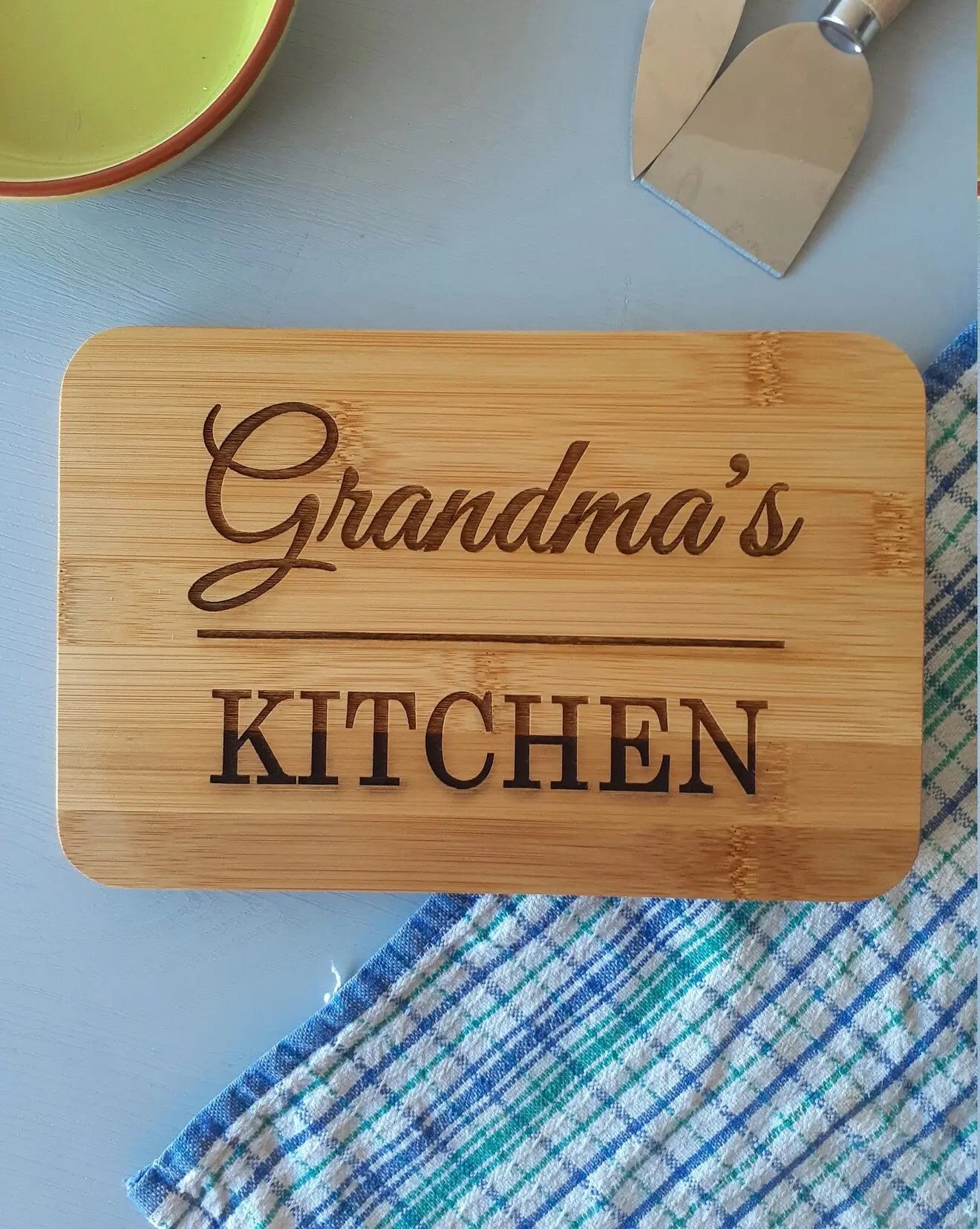 Personalised Engraved Bamboo Kitchen Board Pixel Burn Laser Creations