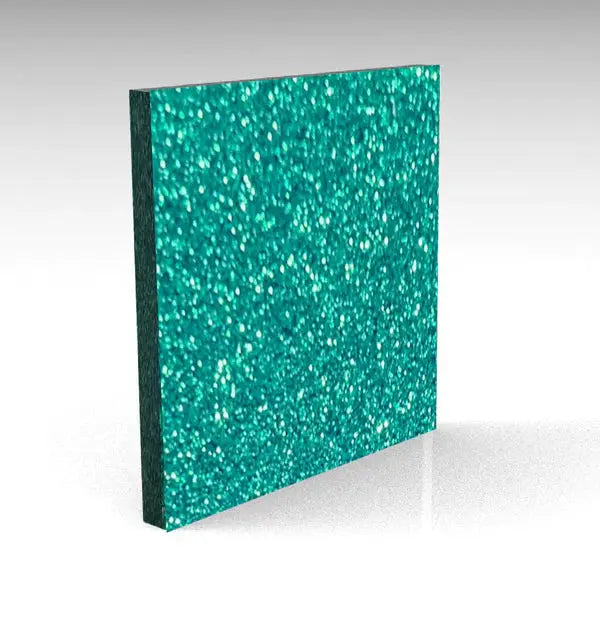 Aqua/Teal Standard Glitter Acrylic Pixel Burn Laser Blanks