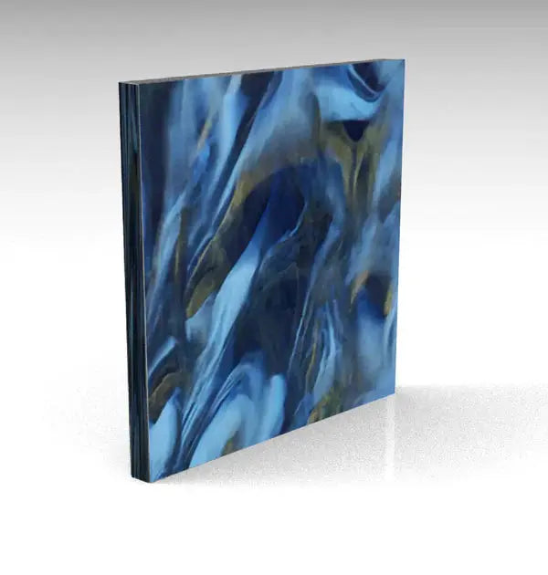 Blue Gold Starlight Shimmer Acrylic Pixel Burn Laser Blanks