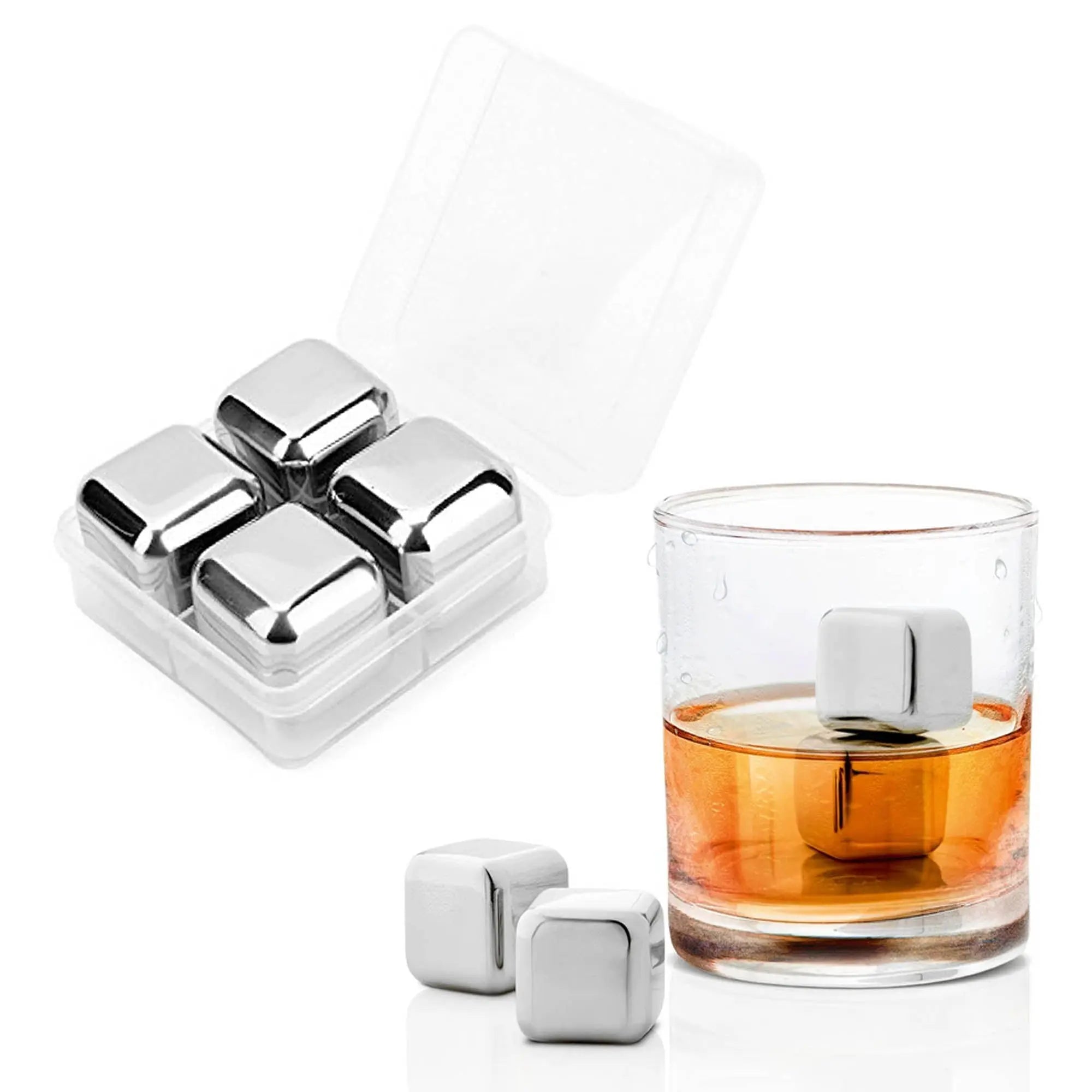 Personalised Whiskey Set Stainless Steel Ice Cubes - Pixel Burn Custom Laser Creations