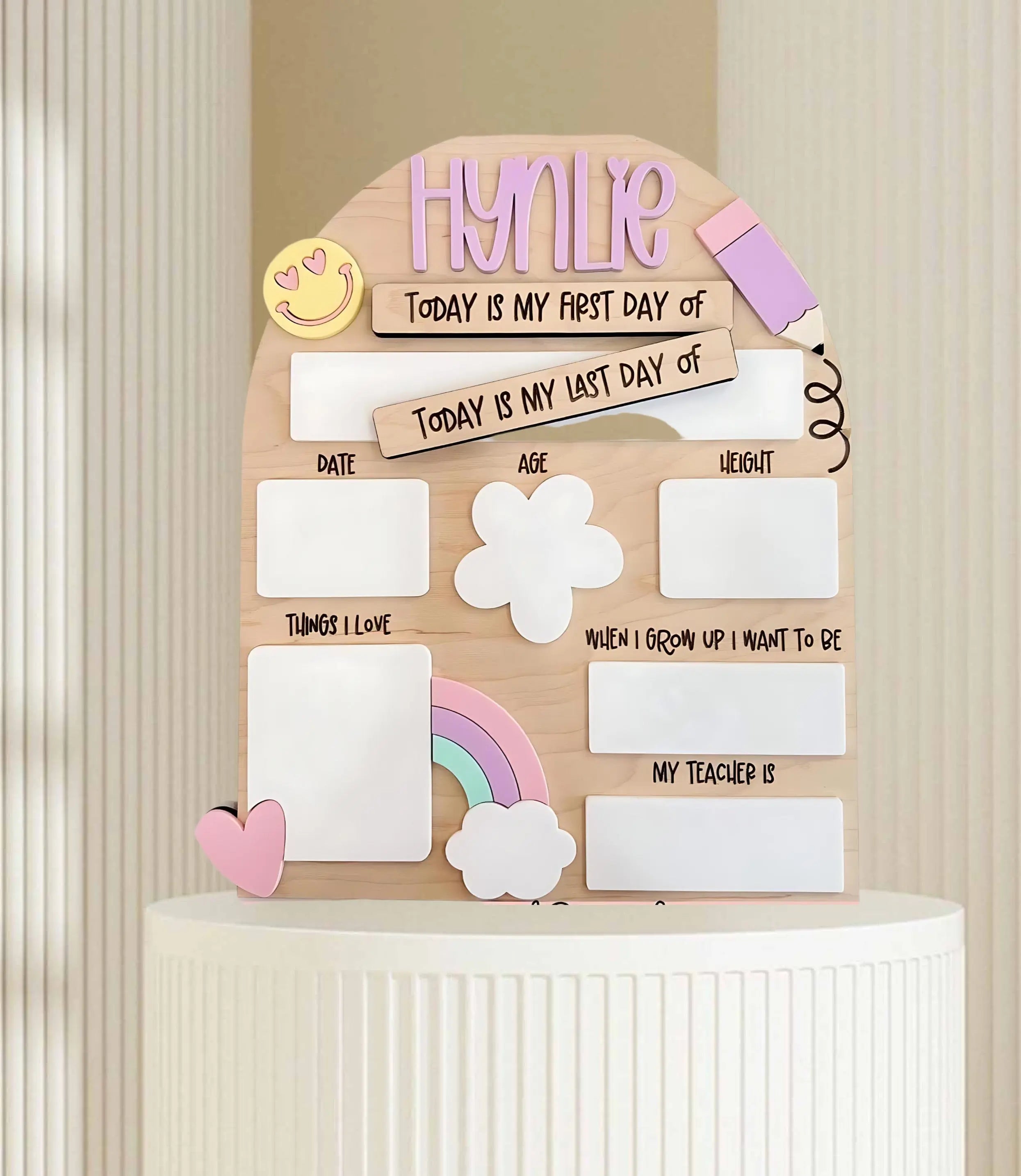 First & Last Day School Board Pixel Burn Laser Creations