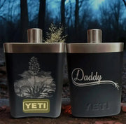 Custom Engraved YETI Hip Flask Pixel Burn Laser Creations