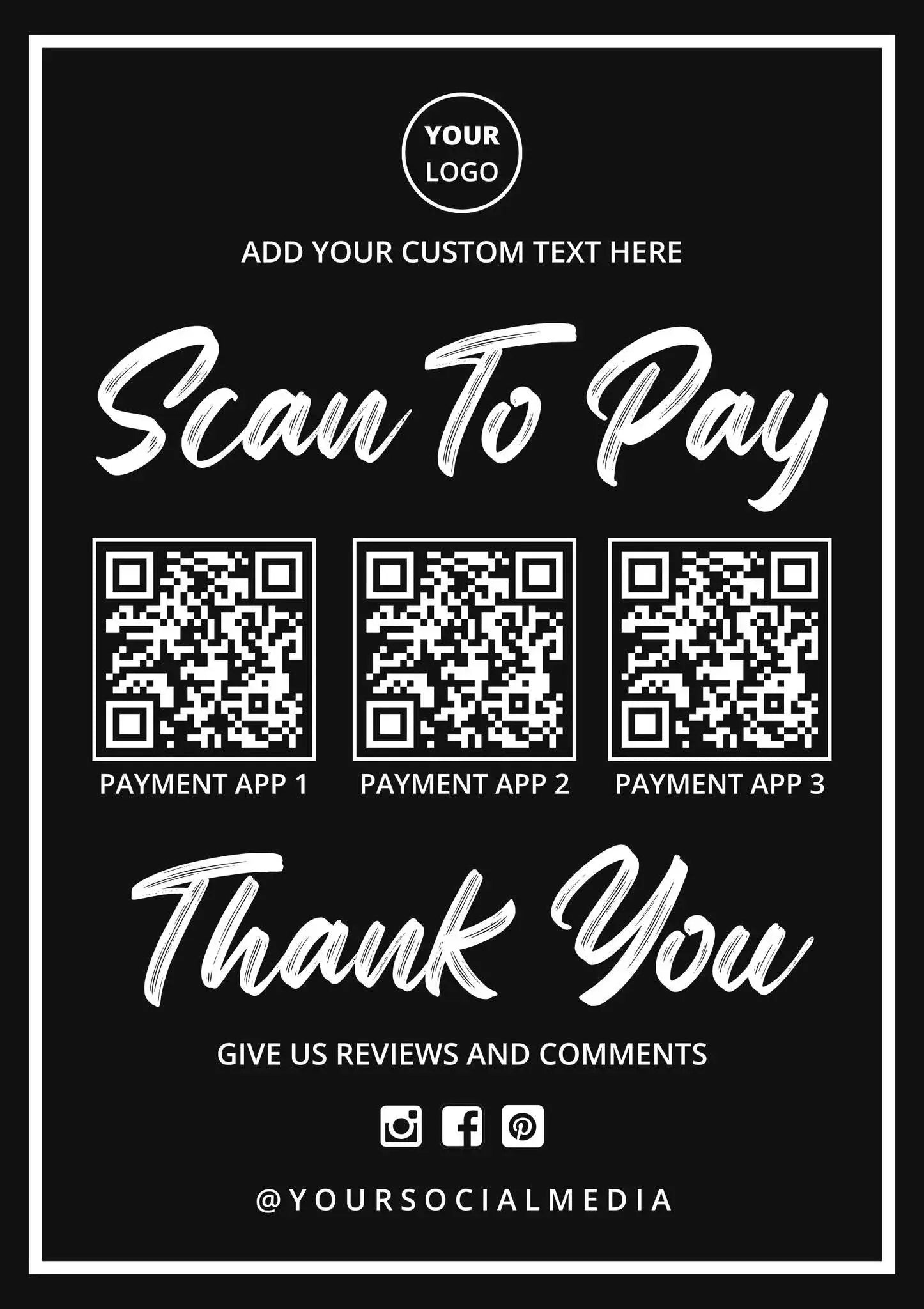 Custom Scan to Pay QR Display Sign Pixel Burn Custom Laser Creations