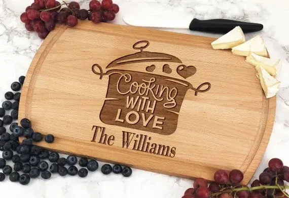 Engraved Corporate Logo Serving Board Pixel Burn Custom Laser Creations